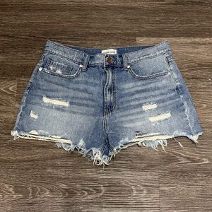 Distressed Blue Jean Shorts